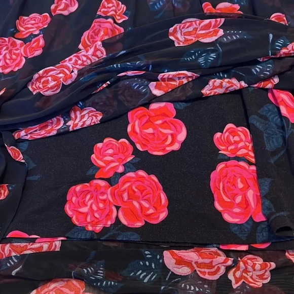 MATILDA JANE Winter Blooms Babydoll Layered Long Sleeve Tunic Blouse - Picture 7 of 11